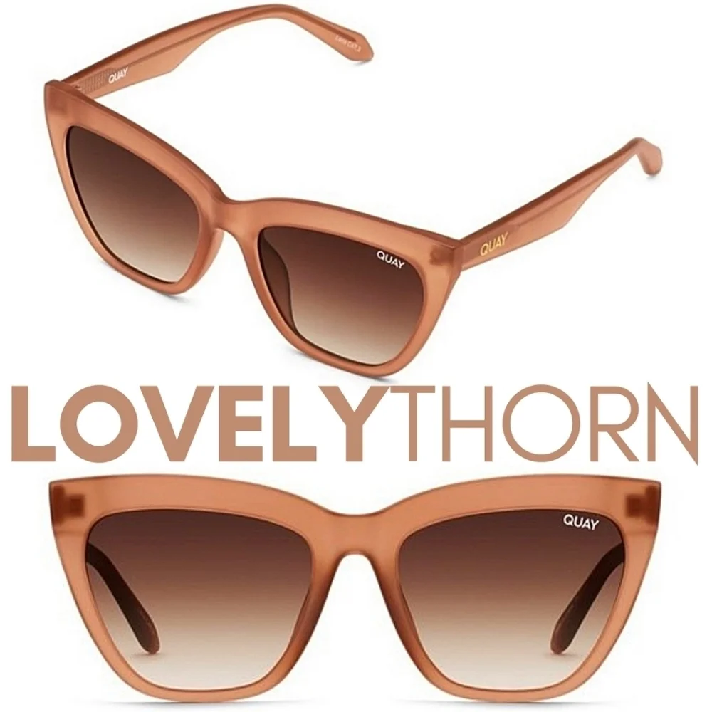 QUAY // ltd ed frosted caramel brown frame brown gradient lens cateyes